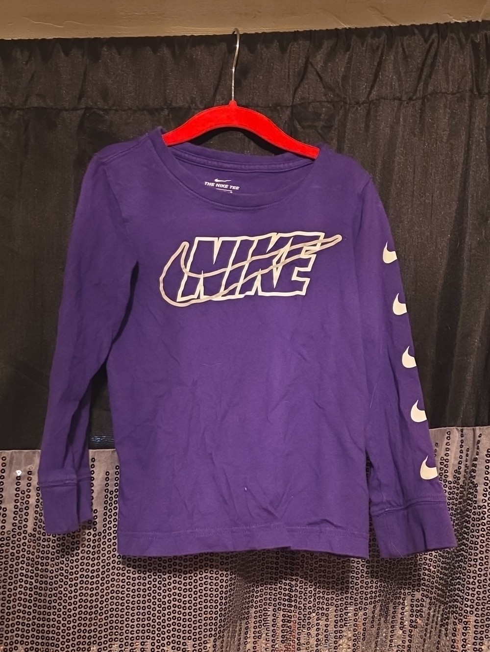 Nike Purple Long Sleeve Tee with White Swoosh Accents